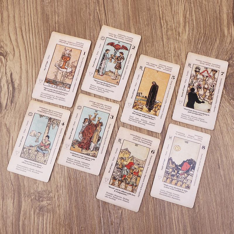 Tarot Card With Meaning On Them Beginner Tarot Keyword Antiqued Tarot Deck Learn Tarot In English 78 Cards Reversed