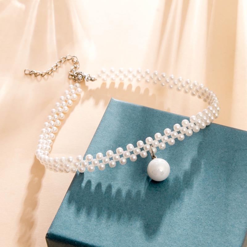 

Японское и корейское ожерелье-чокер из искусственного жемчуга - Женская ключичная цепочка, Короткое шейное украшение, Студенческий воротник