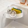Suction Cup Sink Corner Rack Large Capacity Strong Load-bearing Easy To Install Multifunctional Kitchen Sink Caddy Organizer