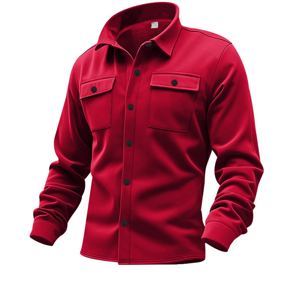 Mens Casual Fleecelined Jacket With Multiple Pockets For Autumn Warmth And Urban Style
