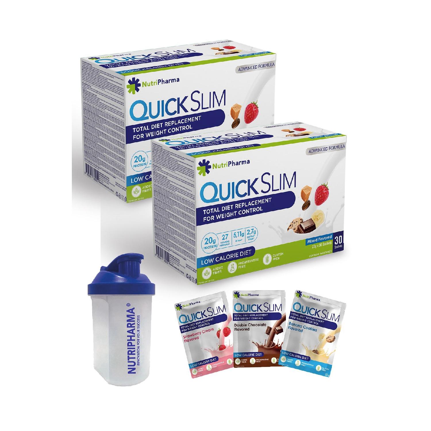 

Шейк Quick Slim замінник їжі, 60 прийомів їжі, шейкер у подарунок, високий вміст білка