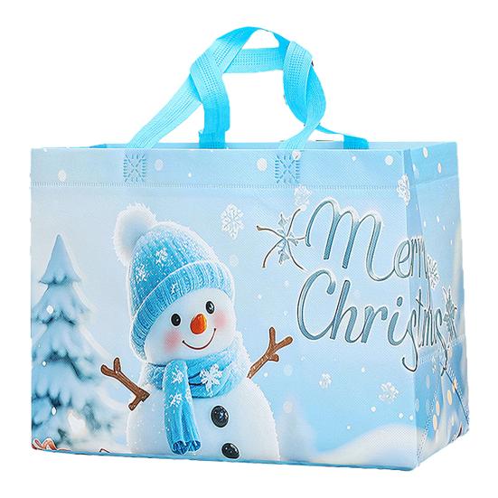 Christmas Gift Bags Large Reusable Tote Bag with Handles Non-Woven Christmas Grocery Shopping Bag for Holiday Xmas Party Supplies