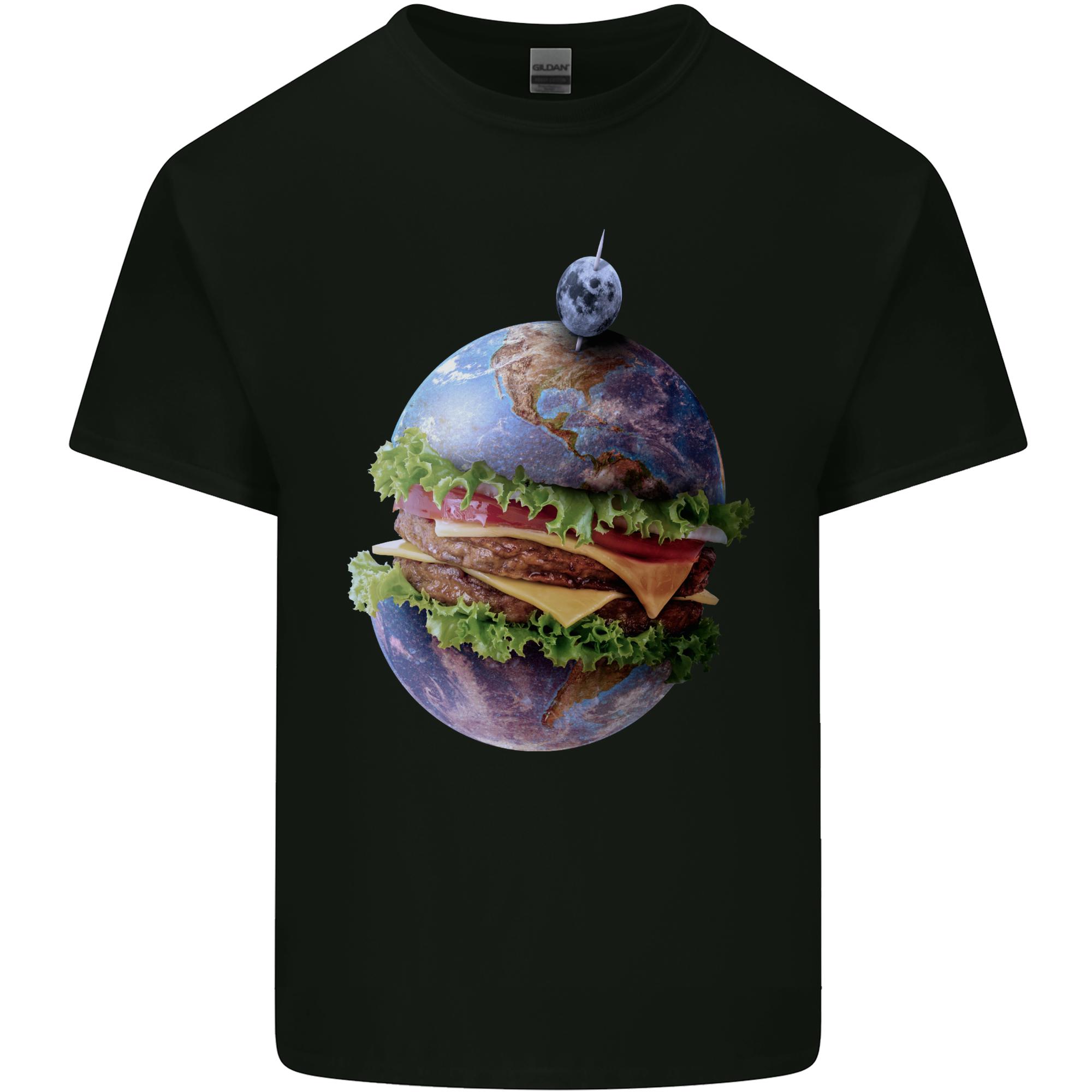 Earth Burger Funny Food Planet Unisexs Light Cotton TShirt S