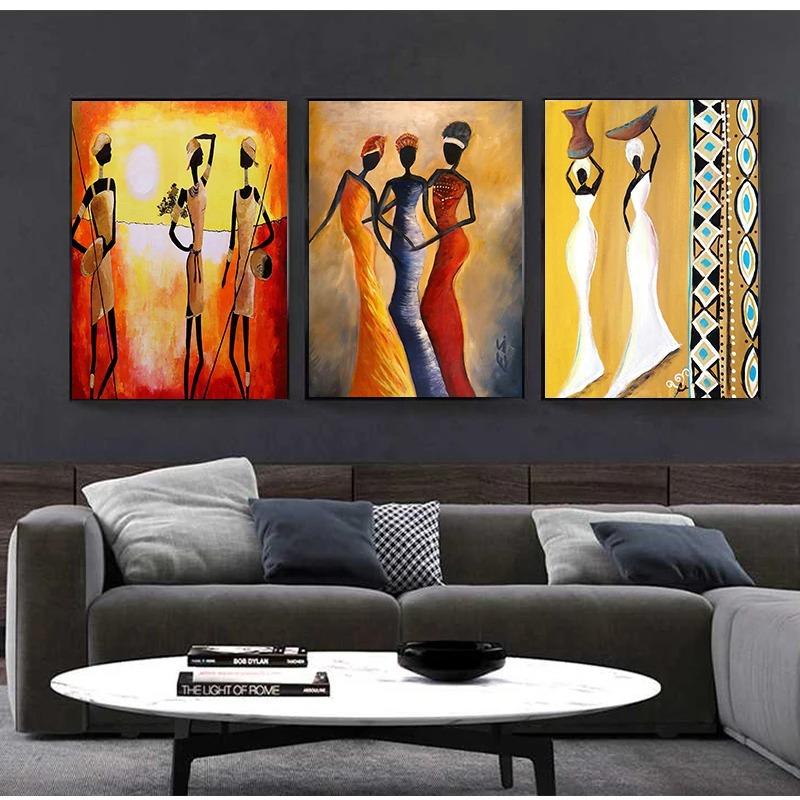 African Woman Classic Vintage Wall Art Canvas Painting Poster For Home Decor Posters And Prints Unframed Decorative Pictures