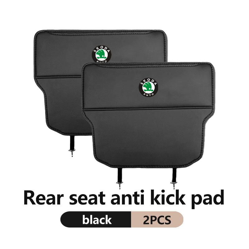CKDQ9 Leather Anti-Kick Pad Car Waterproof Seat Back Protector Cover Storage Bag For Skoda Octavia Superb RAPID FABIA KAMIQ KAROQ