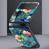 Phone Case for Samsung Galaxy Z Flip 3 4 5 6 7 Folding Shell For Samsung Z Flip4 Flip5 PC Hard Cover Flower marble Geometry