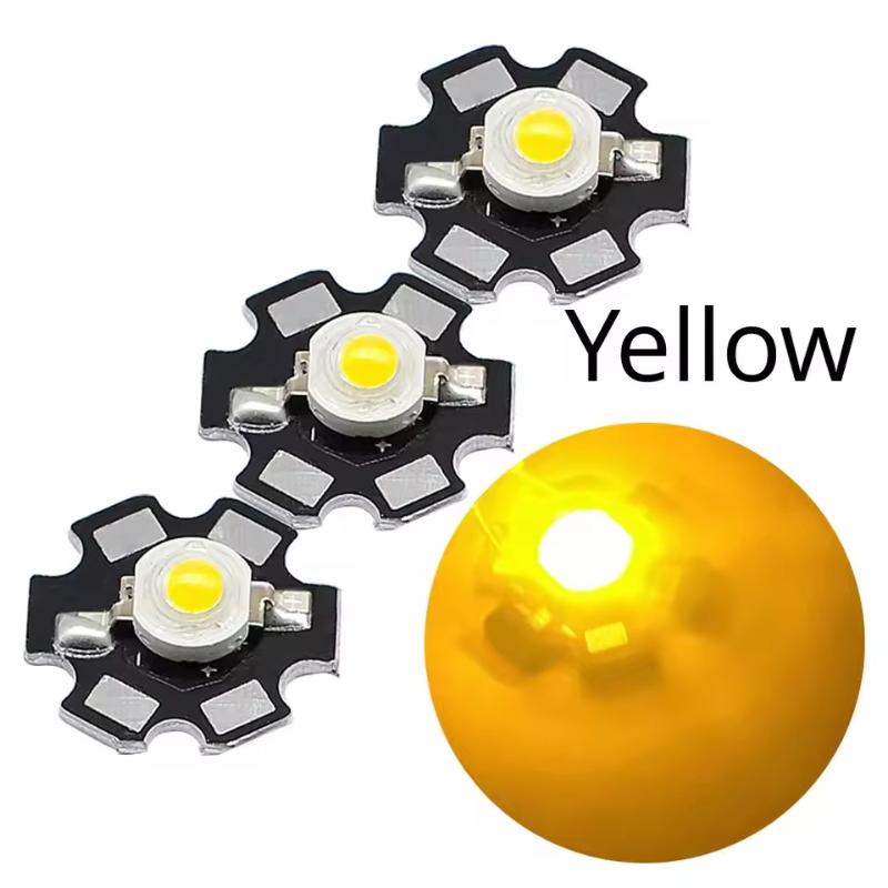 10X 20mm 3V 3W High Power Chip Light Bead White Red Blue Green Led Beads Emitter LED Bulb Diodes Lamp With Star Min Heatsink