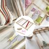 Wooden Weaving Loom Kit Frame with 3 Colors Yarns Wooden Comb Winder Hand Weaving Loom Earthy Beginner Tapestry Kit