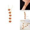 Autumn Red Maple Leaf Necklace For Women Men With Alloy Pendant And O Link Chain