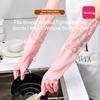 Dishwashing Gloves Women Thickened Housework Kitchen Durable Laundry Long Gloves Plus Velvet Rubber