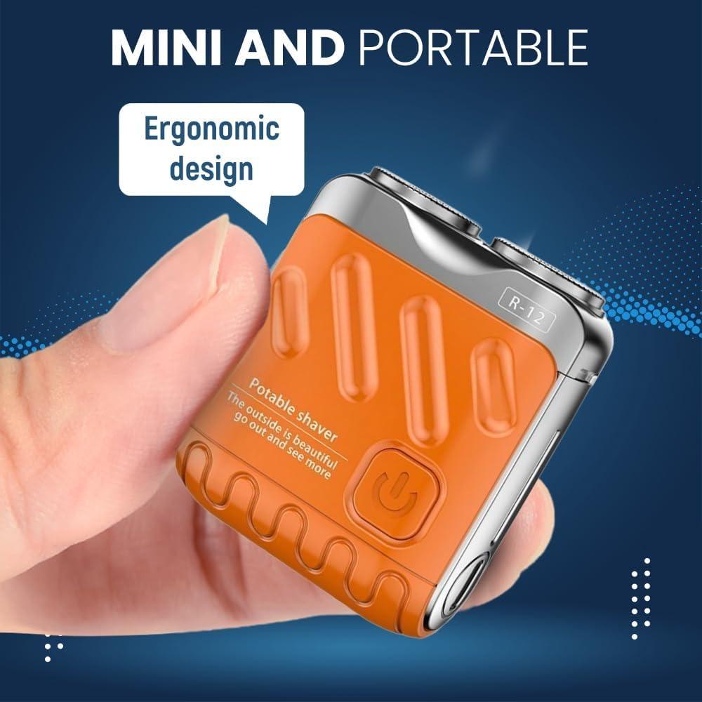 Portable rotary dual-ring electric shaver, 2026 upgraded waterproof mini electric shaver, rechargeable single-button long-lasting electric shaver.