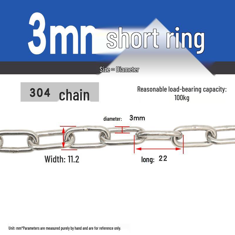 304 Stainless Steel Dog Chain - Available in Thicknesses: 1.2mm to 12mm