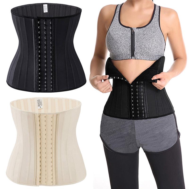 UKKD Waist Trainer Taille De Latex Trainer Corset Belly Control Minceur Bande Gaine Body Share Shaper Sangle De Modélisation 25 Acier Cinger De Taille Désossée Cinchers