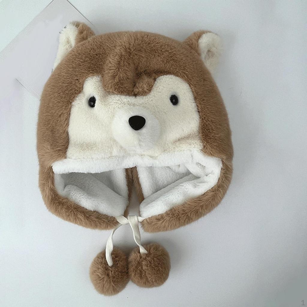 Husky Plush Hat Child Costume Soft Warm Earmuff Windproof Headdress Prop Cartoon Animal Winter Ski