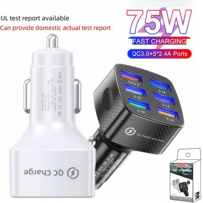 15A leuchtendes 6-Port-USB-Autoladegerät mit QC3.0 für schnelles Laden (5V/9V/12V)