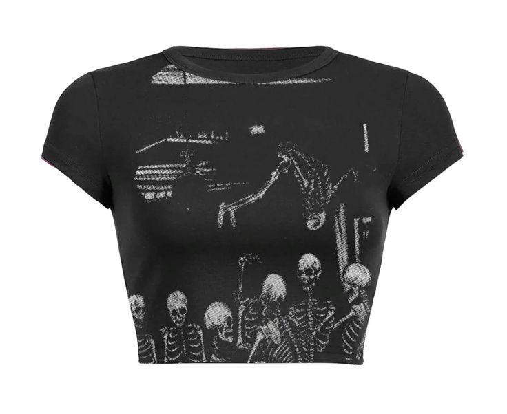 Spring and Summer Hot-selling New European and American Simple and Fashionable Multi-pattern Heat Transfer Trendy Girl Slim Short Sleeves