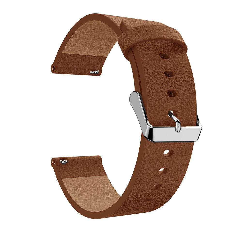 For Fitbit Versa Litchi Texture Genuine Leather Watch Band Strap Replacement,Length: 115+85mm