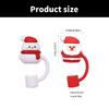 2Pcs DustProof Drinking Straw Caps Plug Reusable Straw Tip Lid Dustproof Plugs Cover Christmas Silicone Straw Cover Caps