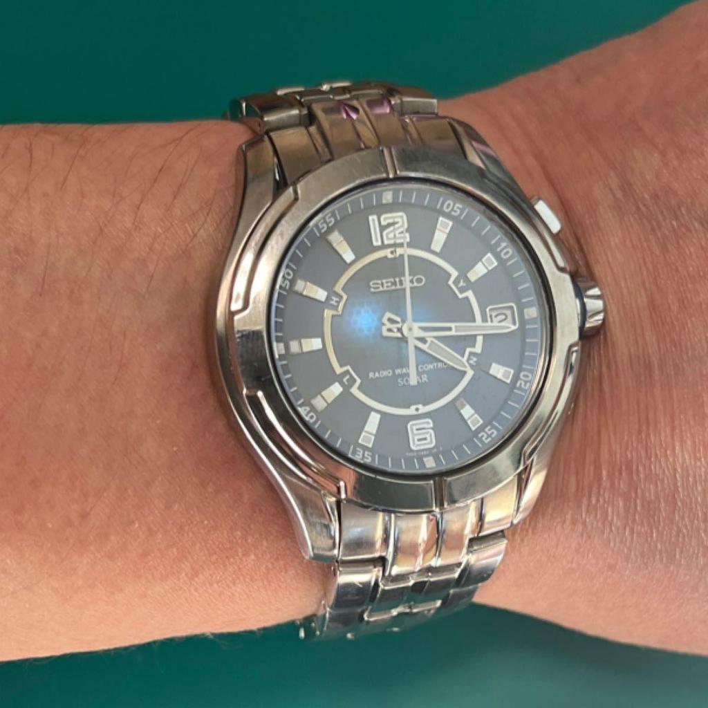 Used [Solar, Radio] SEIKO SBTM037 Titanium 7B22-0BB0 Navy
