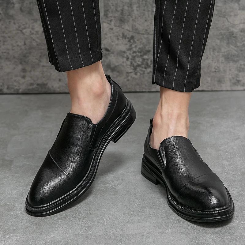 Fashion 2024 High Quality Handmade Oxford Dress Shoes Men Cow Leather Suit Shoes Footwear Wedding Formal British Style Business Retro