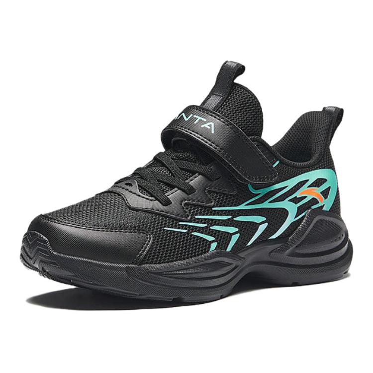 Anta Kids Lightweight Soft Sole Non-Slip Shock Absorbing Low-Top Running Shoes Kids sneaker Black Green A12435504-6