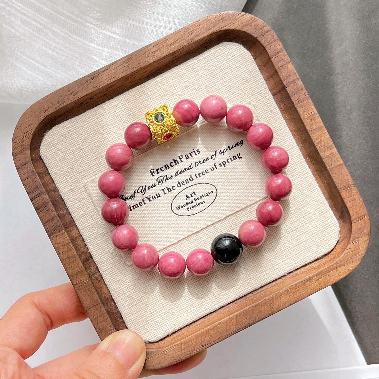 10Mm High Quality Natural Mahogany Grain Obsidian Design Bracelet Bracelet