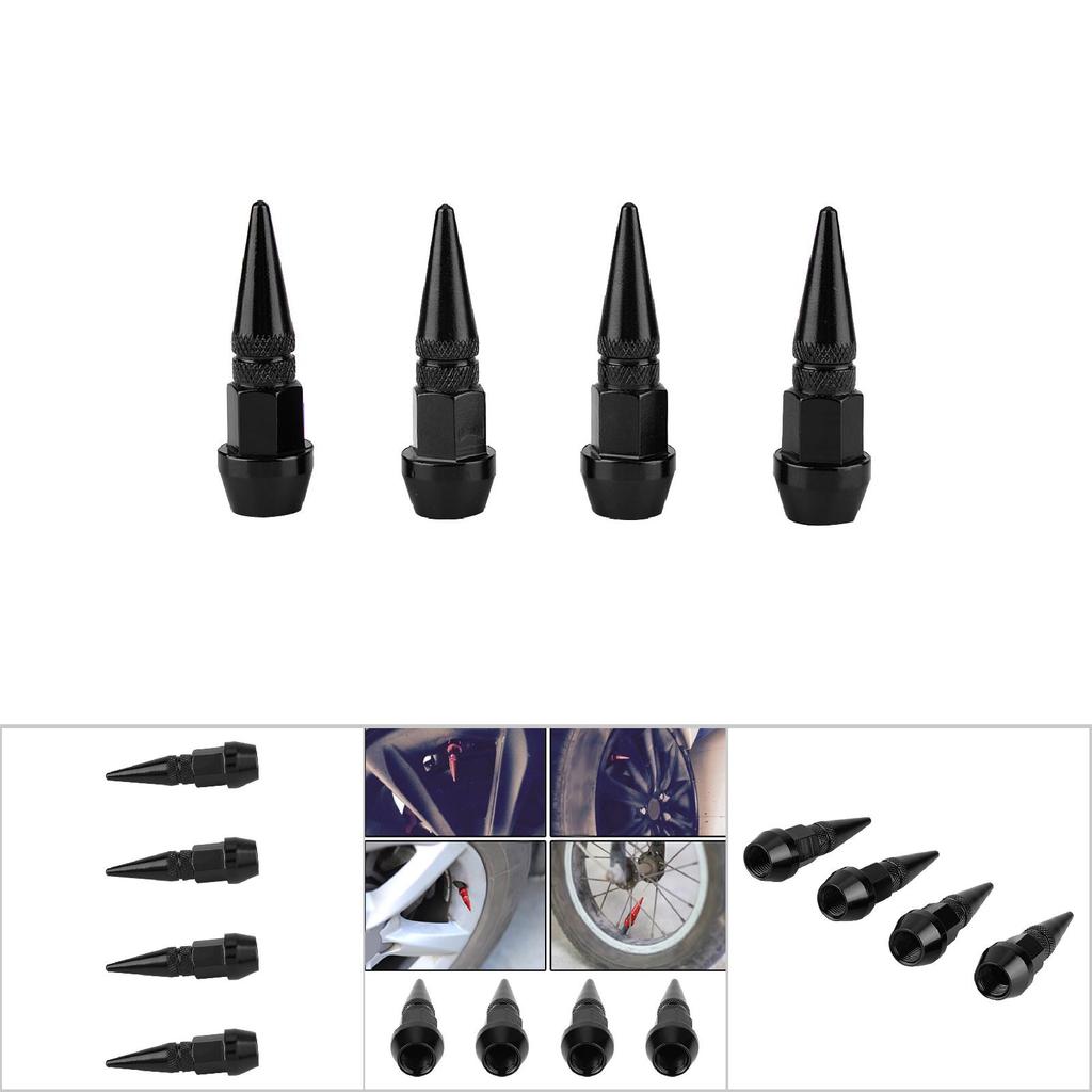 4Pcs Aluminum Alloy Spike Wheel Tire Valve Stem Car Truck Dust Covers Blue