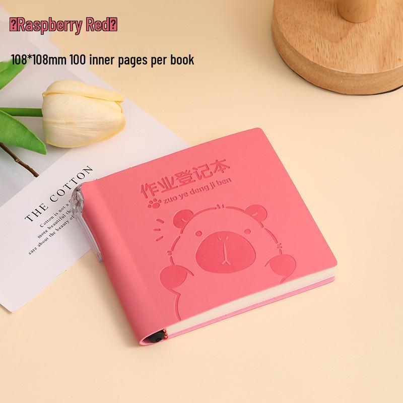 Yaoji First Grade Homework Record Book with Pen Holder - Thickened and Portable for Primary Students