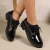 British style small leather shoes women's new lace-up foreign trade large size loafers spring retro single shoes