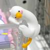 4PCS Cute Goose Figurines 3D Craft Figurine Funny Computer Decor for Office Monitor & Dashboard Decor