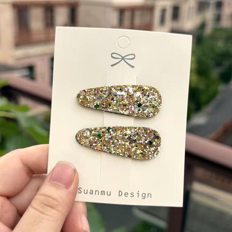 Korean Sparkle Water Drop Hair Clip for Girls - Gentle, No Damage to Hair