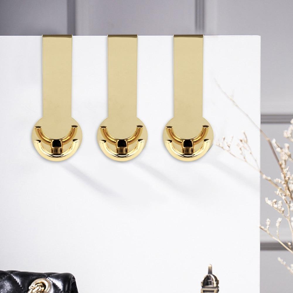 2pcs Gold/Black Door Hanger Fits 1.18in Thick Drawer Hook Heavy Duty Rack  For Clothes Bag Organizer