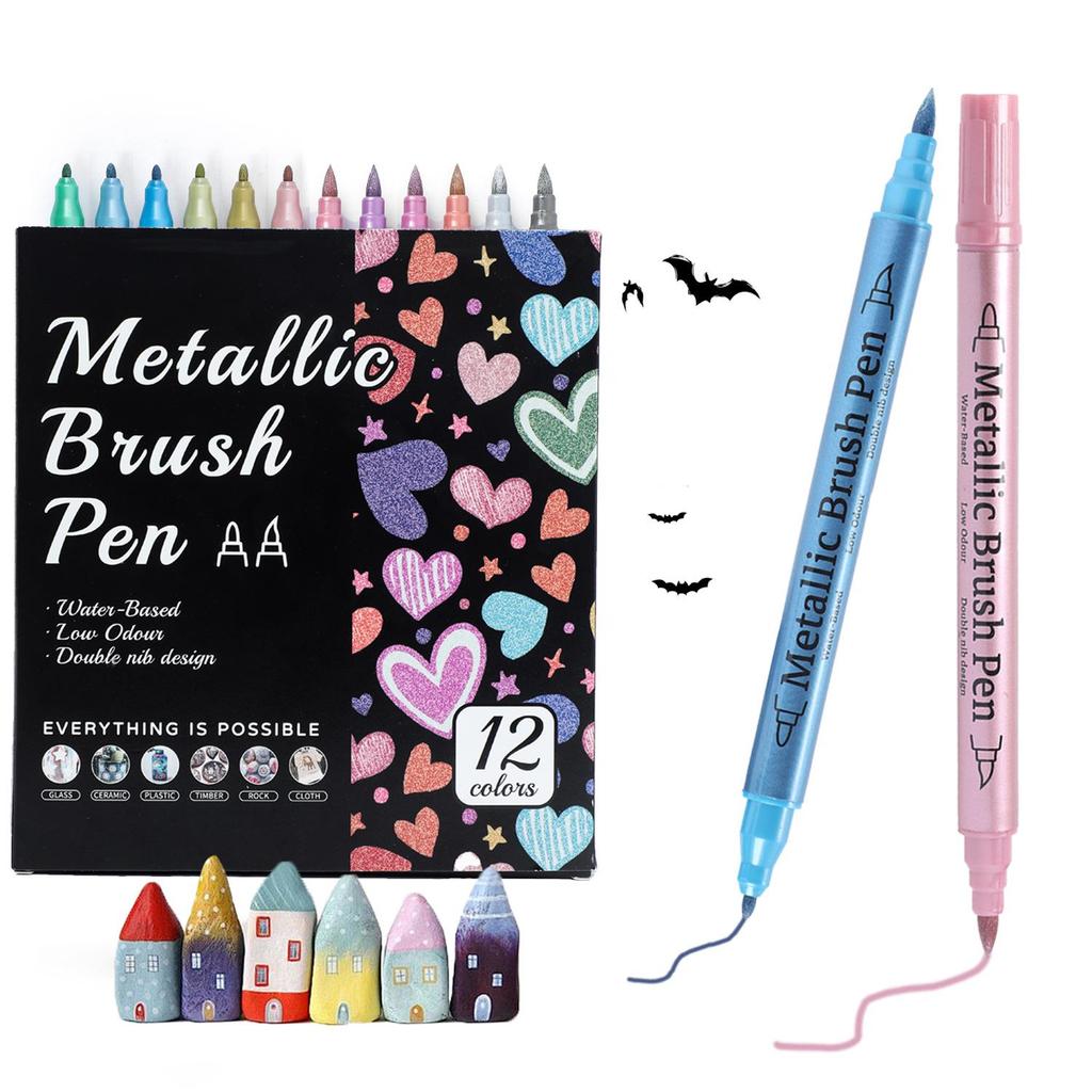 Acrylic Dual-Tip Marker Pens for Students and Kids - Doodling and Painting Set