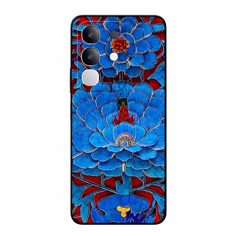 3D Emboss Case For Vivo Y300T V2445EA Relief Emboss Soft Silicone Covers For VIVO Y300t 2025 TPU Relief Emboss Funda Flower Capa