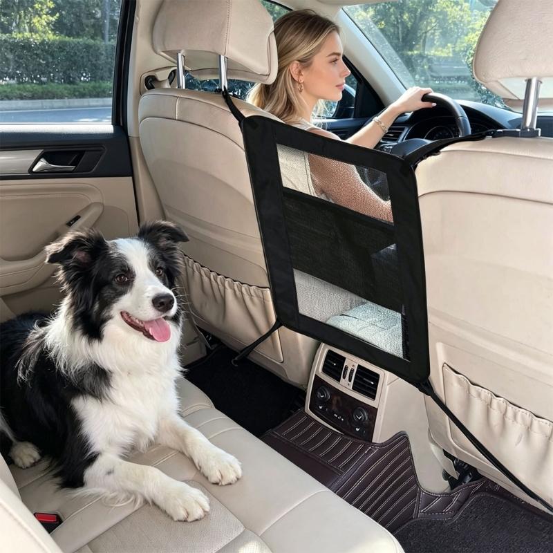 Vehicle Auto Partition Net for Dog Pet Partition Net Large Enclosure Back Seat Barrier Flexible Strap