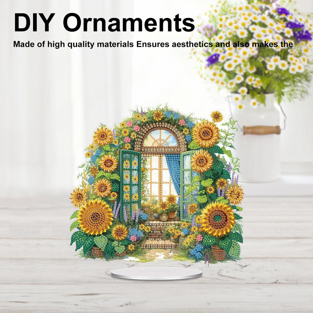 2D/Flach DIY Acryl Diamantmalerei Tischornamente Set Diamantmalerei Desktop Dekorationen für Zuhause Büro Schreibtischdeko