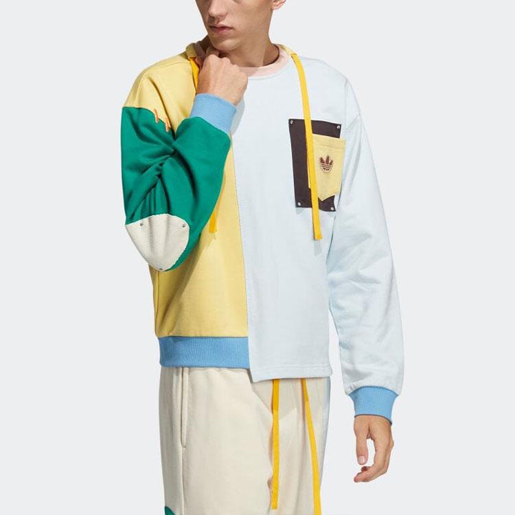 Adidas Originals X Melting Sadness Puppet Series Asymmetric Hem Patchwork Sweatshirt Unisex Tops Mixed-Colors HC0348