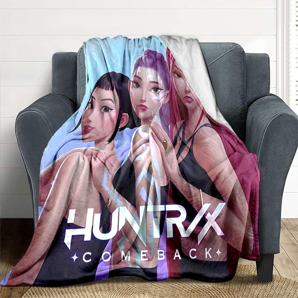 1ks K Pop Lovci Démonů Flanelovádeka, Měkká Šetrná k Pokožce s Digitálním Tiskem, Různé Velikosti k Dispozici pro Rodinu, Přátele, Narozeniny
