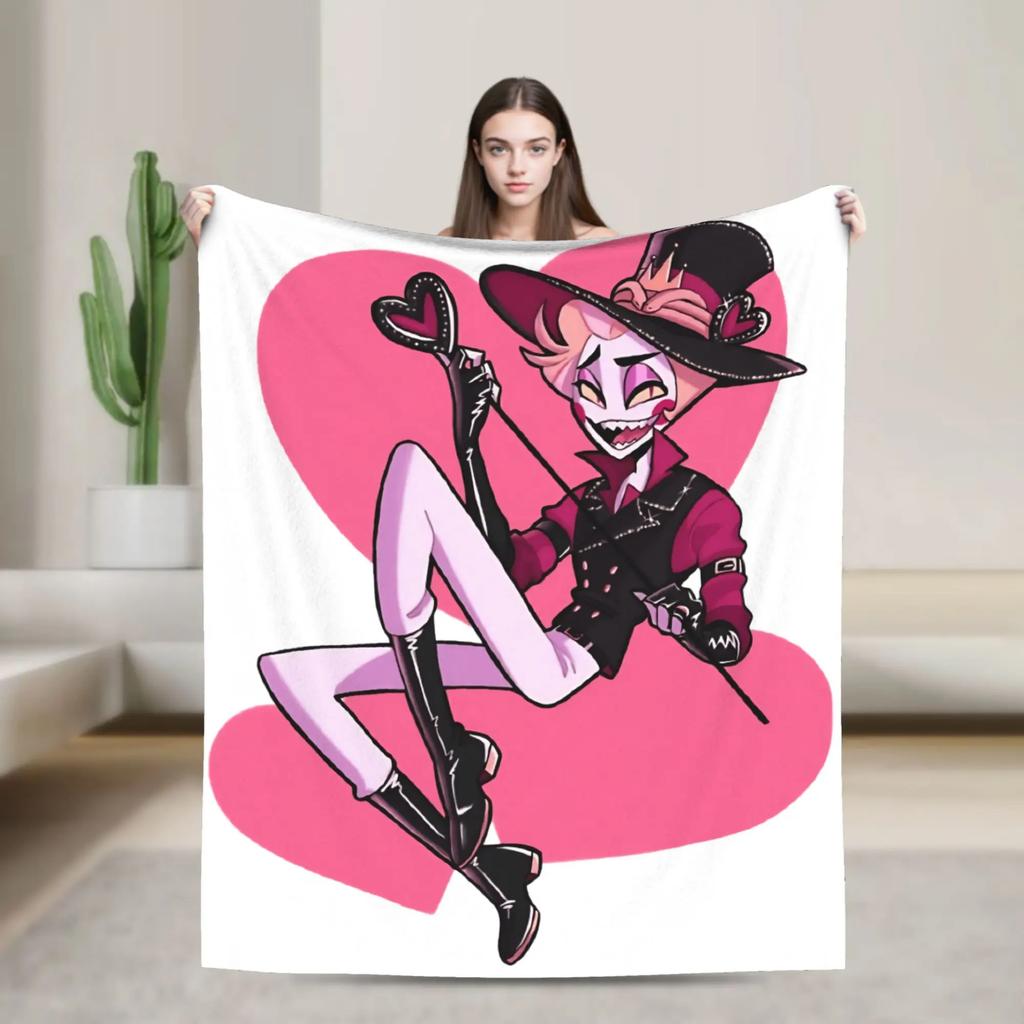 Super Warm Flannel Blanket for Kids and Adults Lucifer Morningstar Anime Themed Bedding Throw for Sofa Couch Chair or Bed Cover