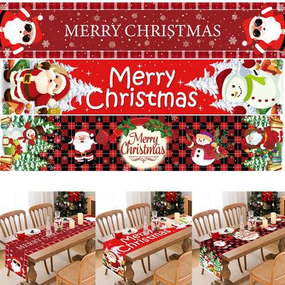 Noel Masa Örtüsü Kumaş Mutlu Noeller Ev İçin Dekorasyon 2024 Masa Örtüsü Noel Süsü Navidad Natal Yeni Yıl Hediyesi 2024