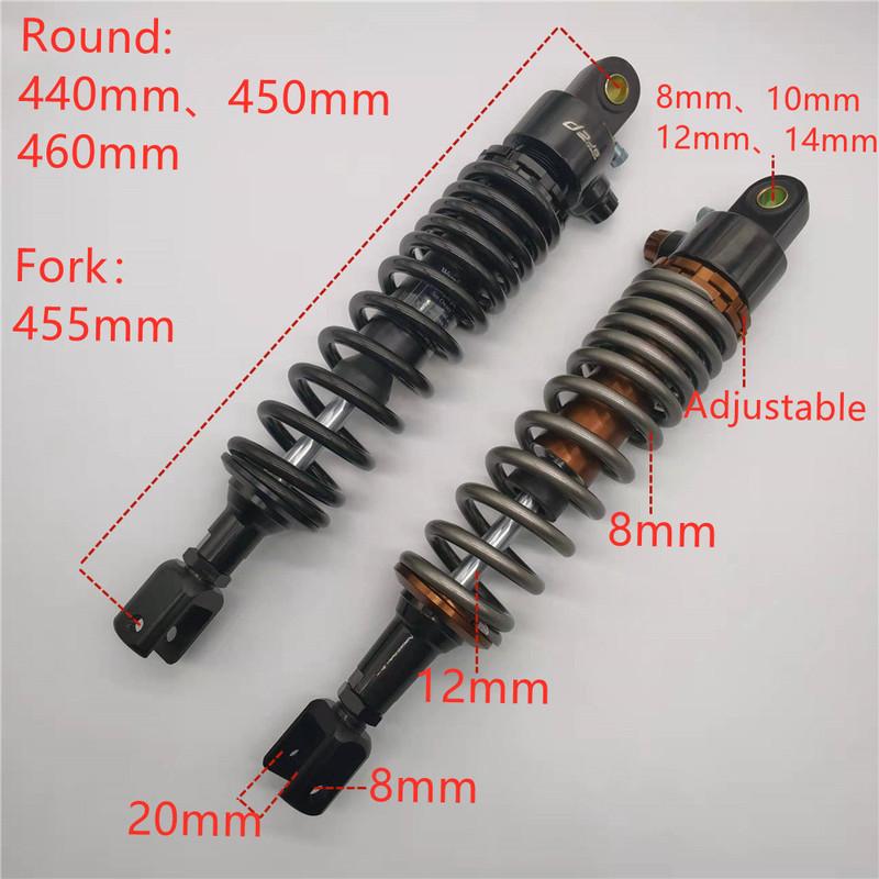 1pcs 440mm-460mm Multiple sizes Motorcycle Rear Adjust damping shock absorber For Honda Yamaha Kawasaki Suzuki Rear suspension