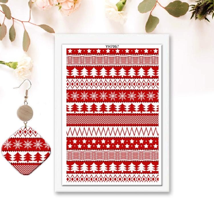 Pack of 4 Christmas Themed Transfer Paper 95x138mm Clay Earrings Water Soluble Transfer Paper for Jewelry Making
