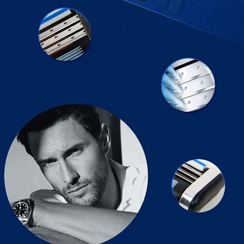 Men'S Shaving Blades 3-Layer Razor Blade Manual Razor Compatible With Razor Machine