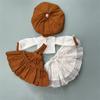 Doll Skirt Dresses Clothes Set For ob22 ob24 azone Dolls Lace Suspender Skirt Shirt with Beret For Blythe Dolls Accessories