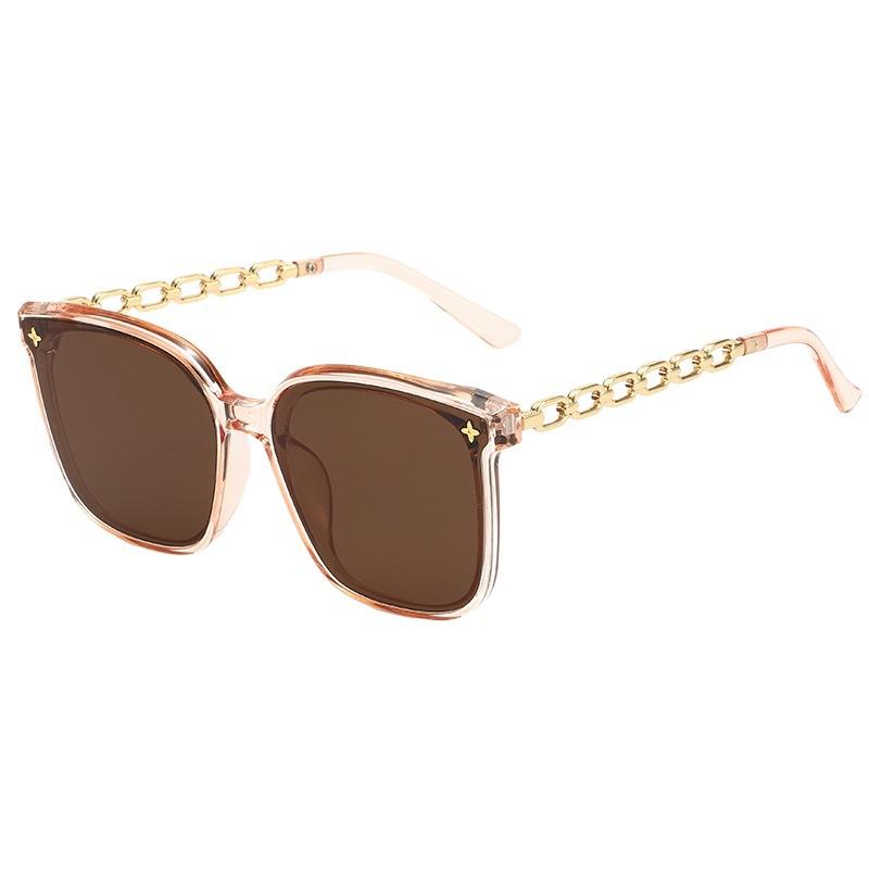 Large Frame Chain Sunglasses For Men And Women Street Shooting Uv-Proof Glasses With Sunglasses