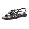 New Woven Sandals Women 2025 Summer French Flat Sandals Women Casual Versatile Fairy Style Roman Sandals Women