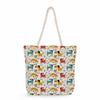 Sausage dog print thick rope single-shoulder beach bag 7274 CLE