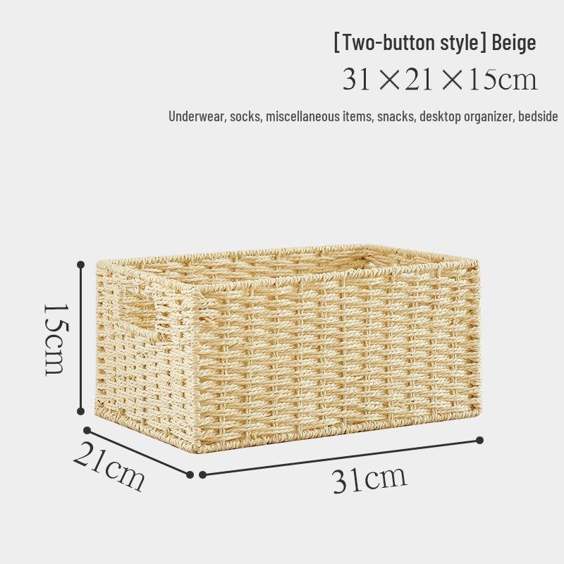 Japanese Style Large Rattan Storage Basket for Clothes, Toys, and Snacks