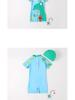 2025 Boys' Cartoon Quick-Dry Short Sleeve One-Piece Swimsuit for Toddlers