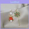 Holiday Snowflake Santa Bell Earrings With Alloy Material For Festival And Giftgiving